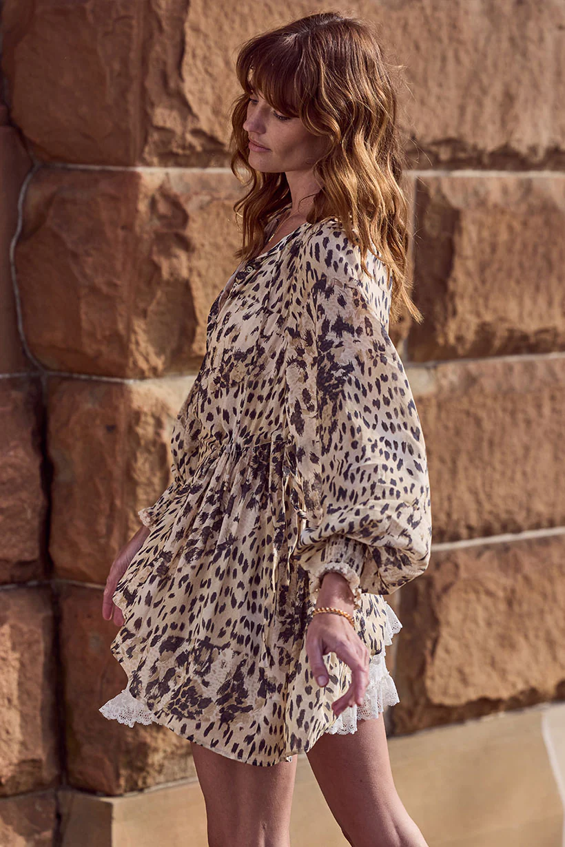 Snow Leopard Asymmetric Blouse - Image 5