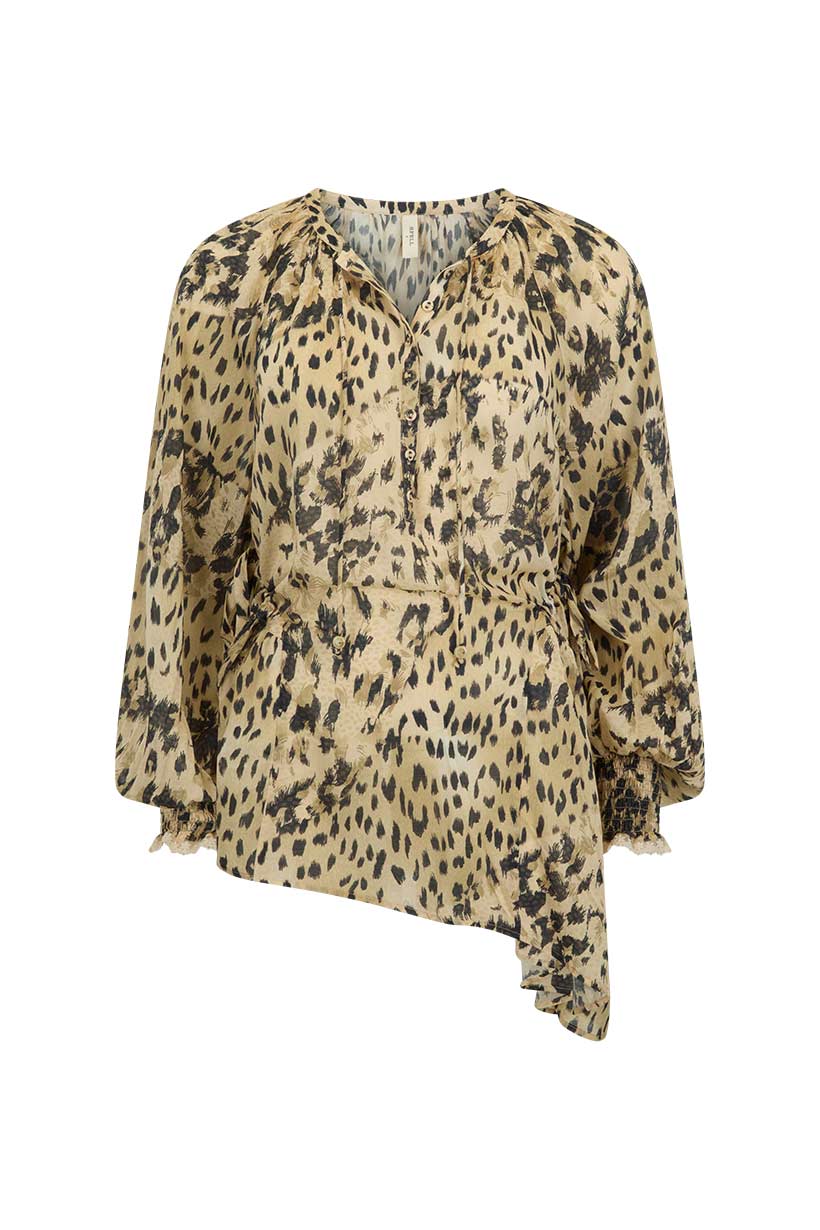 Snow Leopard Asymmetric Blouse - Image 7